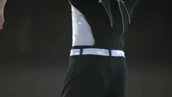 SLO MO TU Male figure skater in a scratch spin Stock Footage