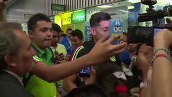 CLEAN : Mexico football team return home after winning Gold Cup News Clip
