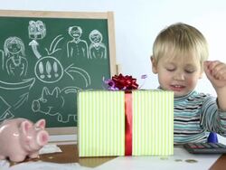 little boy and a successful business plan Stock Footage