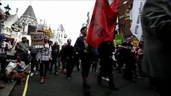 CLEAN : Tens of thousands march against austerity in London News Clip