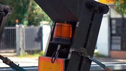 Four videos of warning lights on technical car in 4K Stock Footage