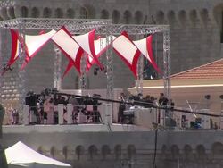 ATMOSPHERE TV Studio at the Monaco Royal Wedding: Preparations at Monaco . (Footage by WireImage Video/Getty Images Entertainment Video) Stock Footage