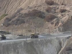 Large truck spraying water Stock Footage