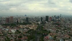 Aerial view of sprawling high-rise buildings in Mexico City. Stock Footage