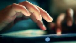 Hands using digital tablet computer Stock Footage