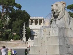 Fountain at Piazza del Popolo in Rome Stock Footage