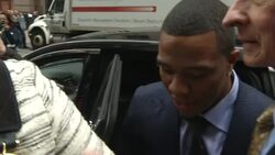 Surrounded by media, Ray Rice arrived for the first day of his appeal hearing in New York. Rice was suspended indefinitely Sept. 8 for violating the NFL's personal conduct policy after a video emerged of him hitting his then-fiancee.(Nov. 5) News Clip