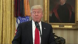 Trump Leaves Oval Office Before Bill Signing News Clip