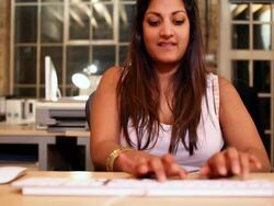 Smiling computer programmer Stock Footage