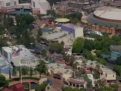 Aerial MS TS Universal Studios theme park / Hollywood, California, United States Stock Footage