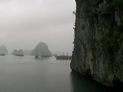 Misty Halong Bay Stock Footage