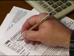 Filling Out Form 1040 Stock Footage