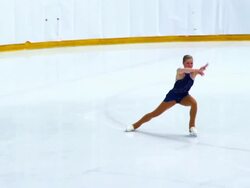 HD:Shot of Young Woman at Figure Skating Stock Footage