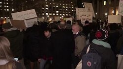 CLEAN : Bishop of New York amongst protesters as Trump demos continue News Clip