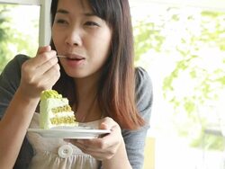 Green tea Cake Stock Footage