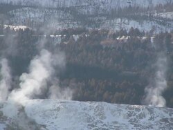 Mammoth hot spring thermal pools Stock Footage