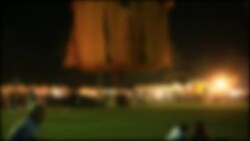 blur shot, Hot air balloon festival party Stock Footage