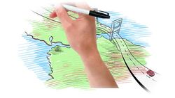 Cars on the Bridge - Hand Drawing Stock Footage