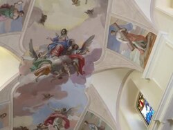 Beautiful frescos in the Cathedral of Noto, Sicily Stock Footage