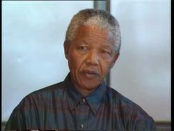 Close up of Nelson Mandela talking Stock Footage