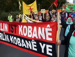 Kurds In Berlin Protest For Kobane Stock Footage