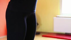 Young woman exercising in gym Stock Footage