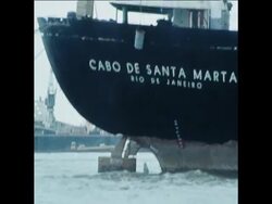 SYND 27 10 75 SHIPS CARRYING CEMENT JAMMED AT LAGOS HARBOR Instructional Video