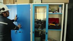 Engineer prepare his tools Stock Footage