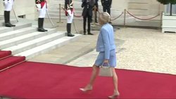 CLEAN : Brigitte Macron arrives at presidential inauguration ceremony News Clip