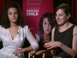INTERVIEW - Jenny Slate & Gillian Robespierre on the genesis of the film and writing it for Jenny at 'Obvious Child' Los Angeles Press Junket Stock Footage