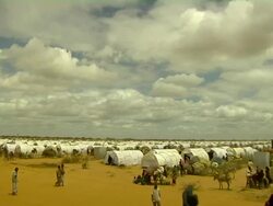 TIME LAPSE: Overview of refugee camp Stock Footage