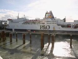 Ferries Cross The Channel From Calais Stock Footage
