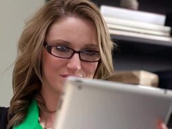 Woman wearing glasses with tablet Stock Footage