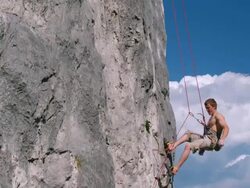 CRANE: Rock Climbing Stock Footage