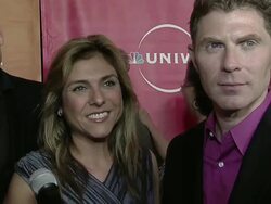 INTERVIEW: Steve Ells, Curtis Stone, Lorena Garcia, on Bobby Flay on their new show 'America's Next Great Restaurant at the NBC Universal Press Tour All-Star Party at Pasadena CA. (Footage by WireImage Video/GettyImages) Stock Footage