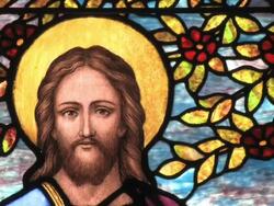 Jesus in Stained Glass -- HD Stock Footage