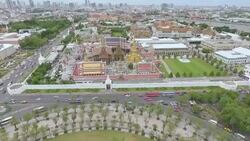 Aerial shot:Grand Palace Wat Phra Kaew Stock Footage