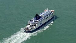 Aerials of Cross Channel Ferries News Clip