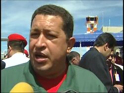 WRAP Venezuelan President gives news conference ADDS at site of future oil refinery News Clip