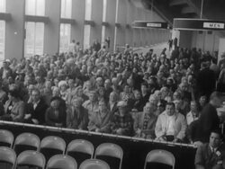 Union exhibit opened by Secretary of Labor Arthur Goldberg Stock Footage