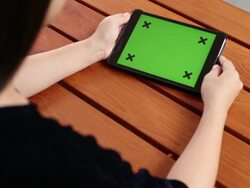 Chroma key in tablet Stock Footage