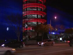 ATMOSPHERE: signage at the 19th Annual Elton John AIDS Foundation Academy Awards Viewing Party - Part 2 at West Hollywood CA. (Footage by WireImage Video/GettyImages) Stock Footage