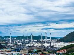 oil refinery plant Stock Footage