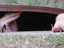 From a manhole Stock Footage
