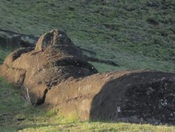 WS View of moai statue / Rapa Nui National Park, Easter Island, Chile  Stock Footage