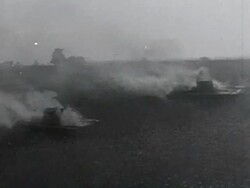 MS Soviet planes wrecking and equipments burning, German soldiers walking past dead bodies of Russian soldiers AUDIO / Russia Stock Footage