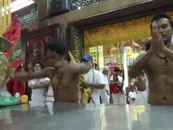 Mediums in a Trance at Phuket Vegetarian Festival Stock Footage