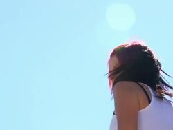 Young Caucasian Woman Singing into Microphone Stock Footage