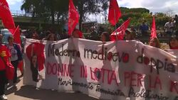 CLEAN : Thousands march to protest G7 summit in Giardini Naxos News Clip