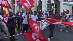 Thousands gather to protest against racism and support migrants News Clip